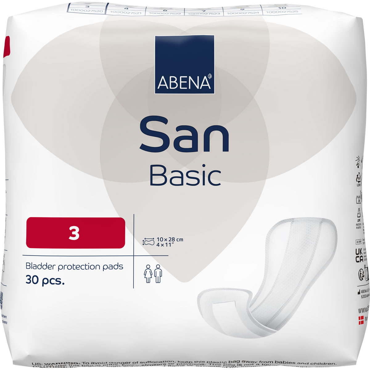 ABENA San Basic 3 - Inkontinenz-Einlagen - Saugkraft: 320ml - 30 Stück