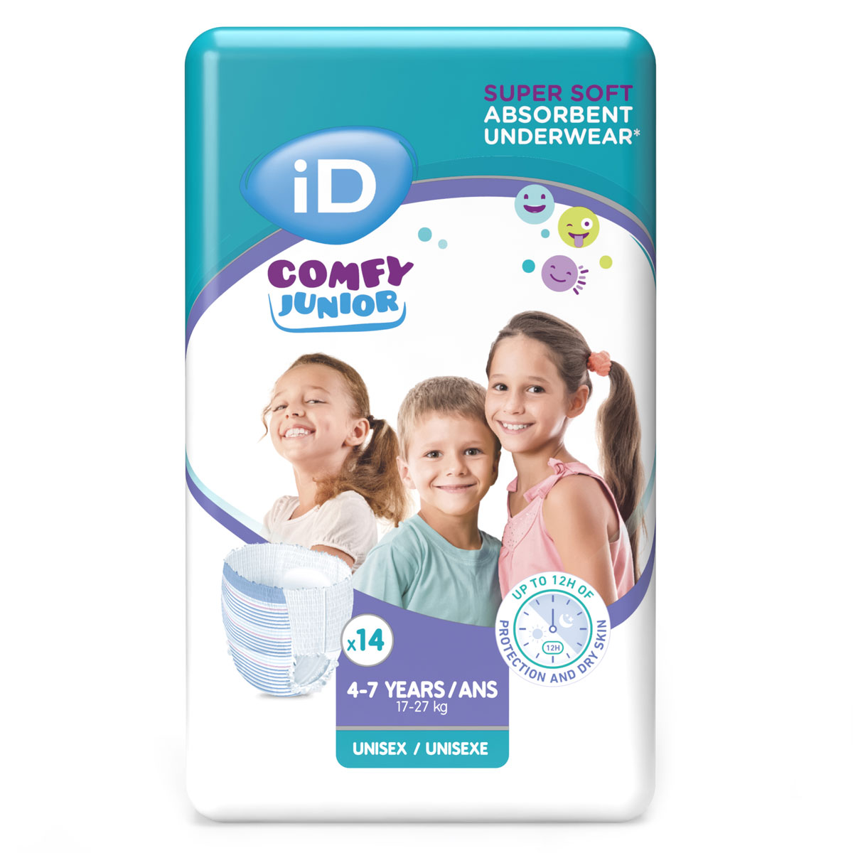 iD Comfy Junior Pants - für Kinder von 4-7 Jahren - 14 Stück Pack