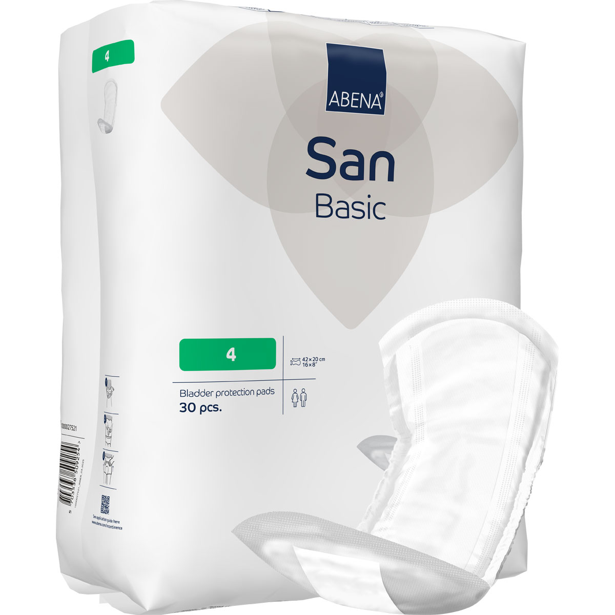 ABENA San Basic 4 - Inkontinenz-Einlagen - Saugkraft: 740ml - 30 Stück Pack