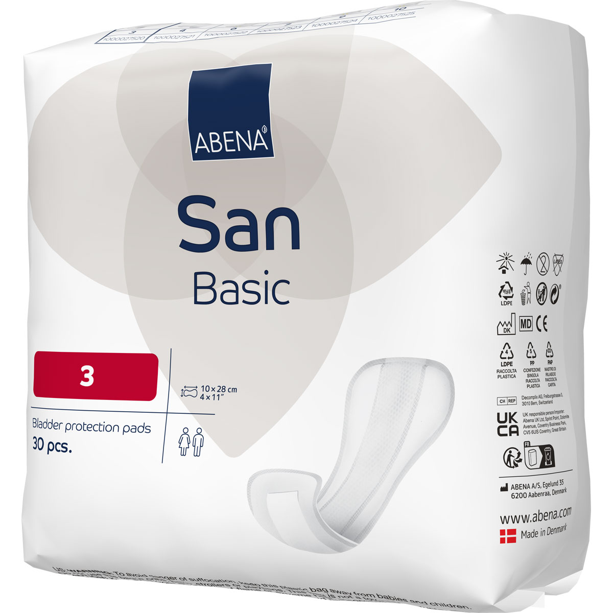 ABENA San Basic 3 - Inkontinenz-Einlagen - Saugkraft: 320ml - 30 Stück
