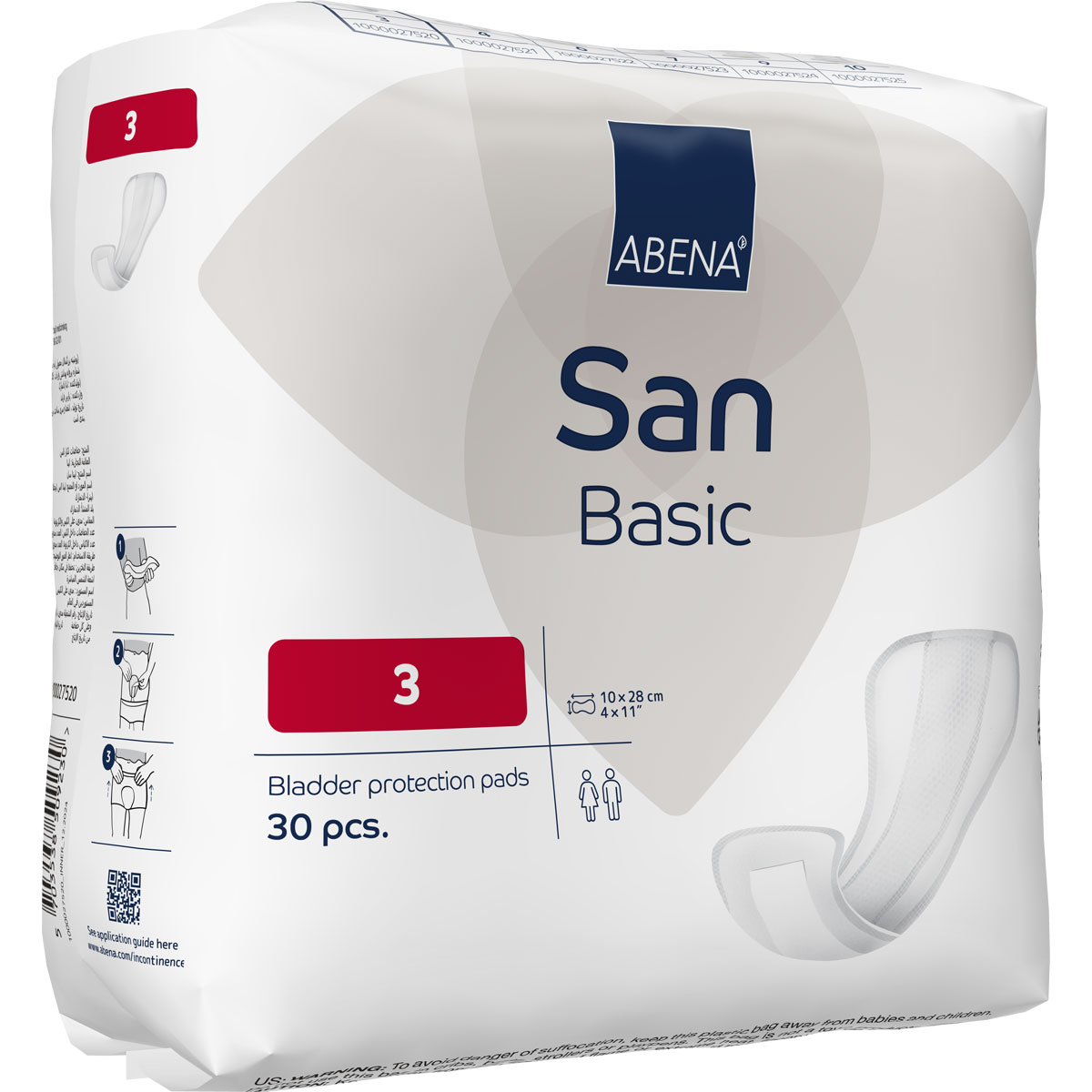 ABENA San Basic 3 - Inkontinenz-Einlagen - Saugkraft: 320ml - 30 Stück