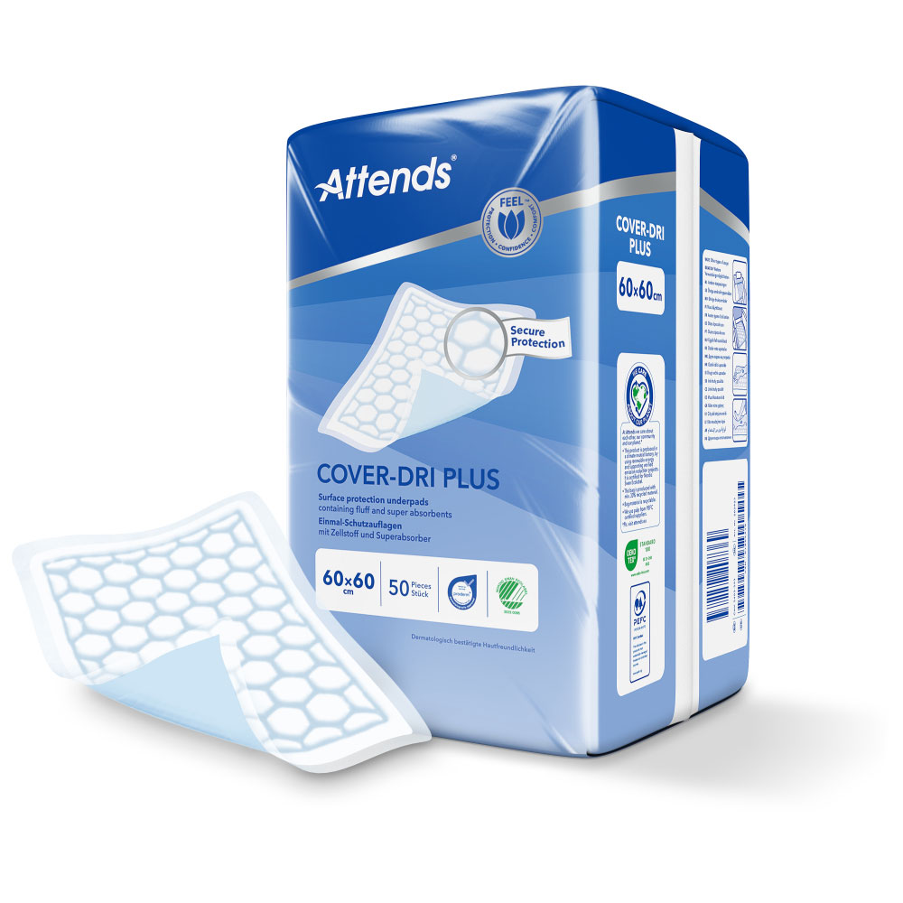 ATTENDS Cover-Dri Plus - Bettschutzeinlagen 60 x 60cm (200 Stück)