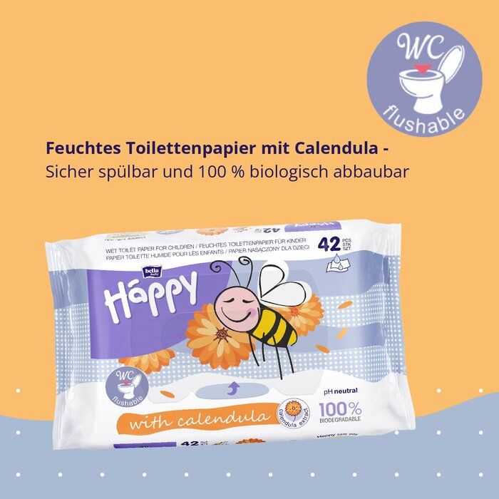 Bella Happy - feuchtes Toilettenpapier mit Calendula - 42 Tücher