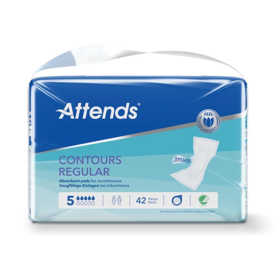 ATTENDS Contours Regular 5 - Inkontinenzvorlagen - 42 St. Packung