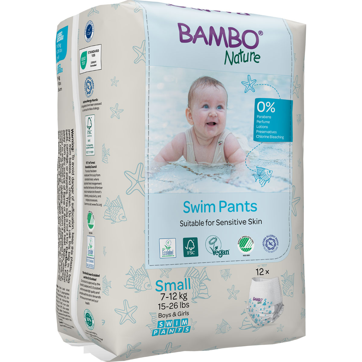 Bambo Nature Schwimmwindeln für Kinder Gr. S - 12 Stück Pack