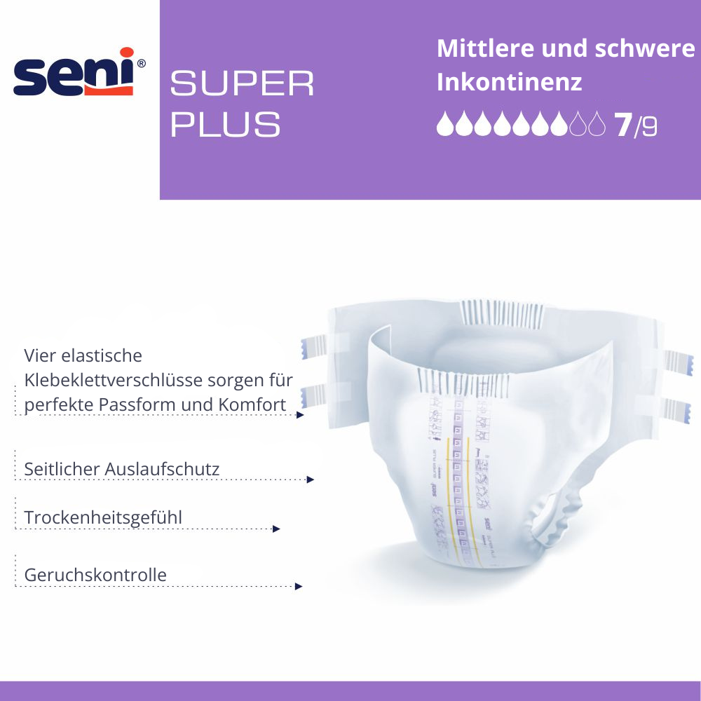 SENI Super PLUS - Inkontinenzwindeln - Gr. 5 XXL (10 St Einzelpack)