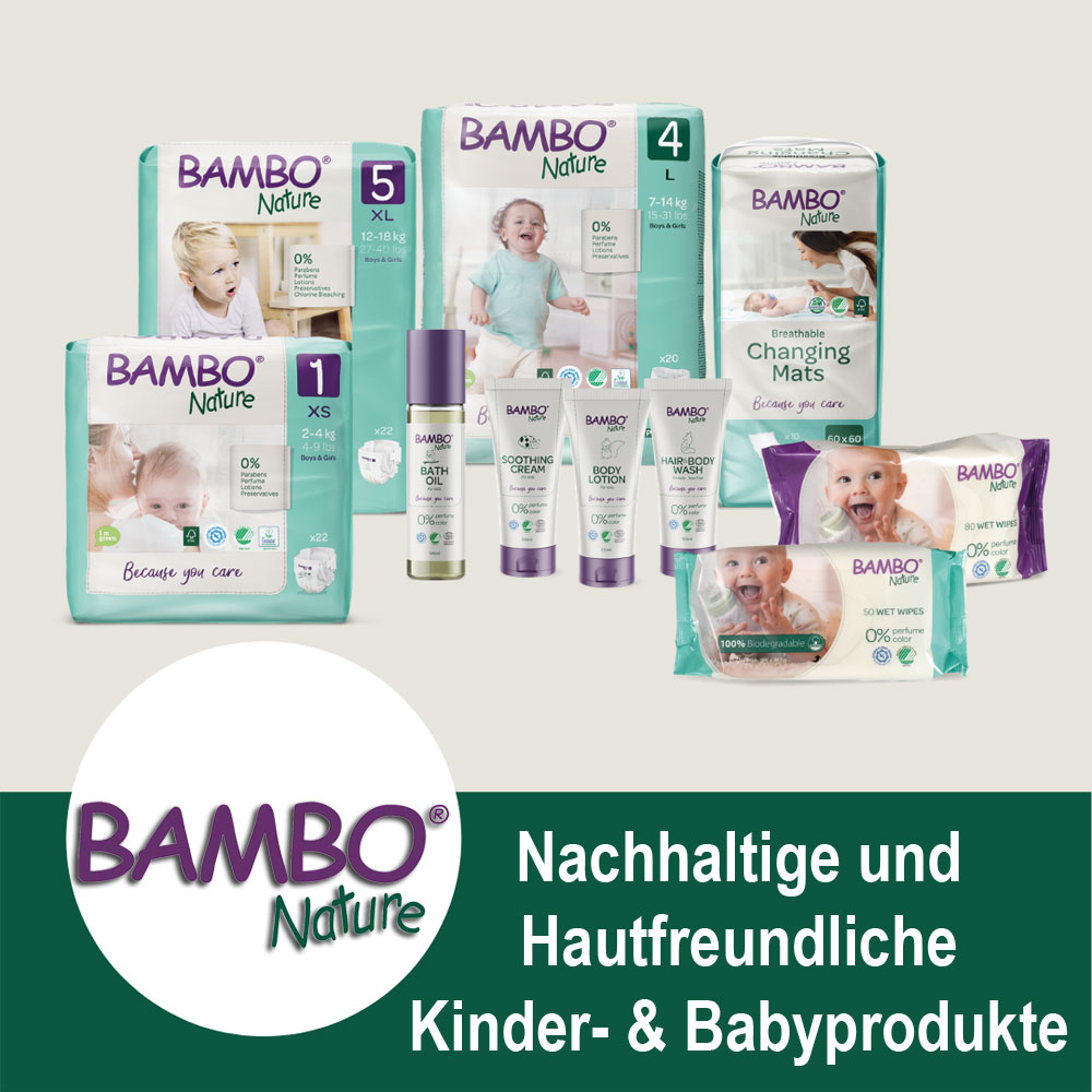 entdecken Sie die nachhaltigen & hautfreundlichen Babyprodukte von Bambo Nature