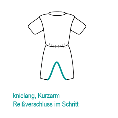 CAREWEAR Pflegeoverall 8014, knielang mit kurzem Arm, unisex mit Beinreißverschluss L azur