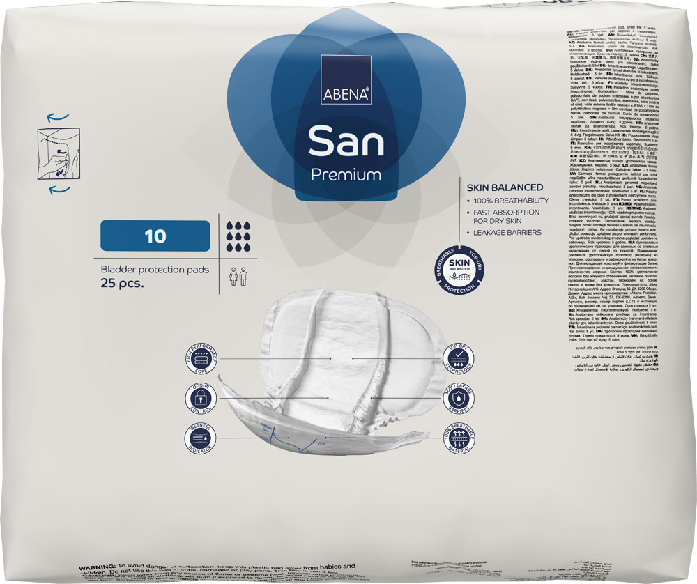 ABENA San PREMIUM Nr. 10 - Inkontinenz Vorlagen - 2.800ml (25 St. Packung)