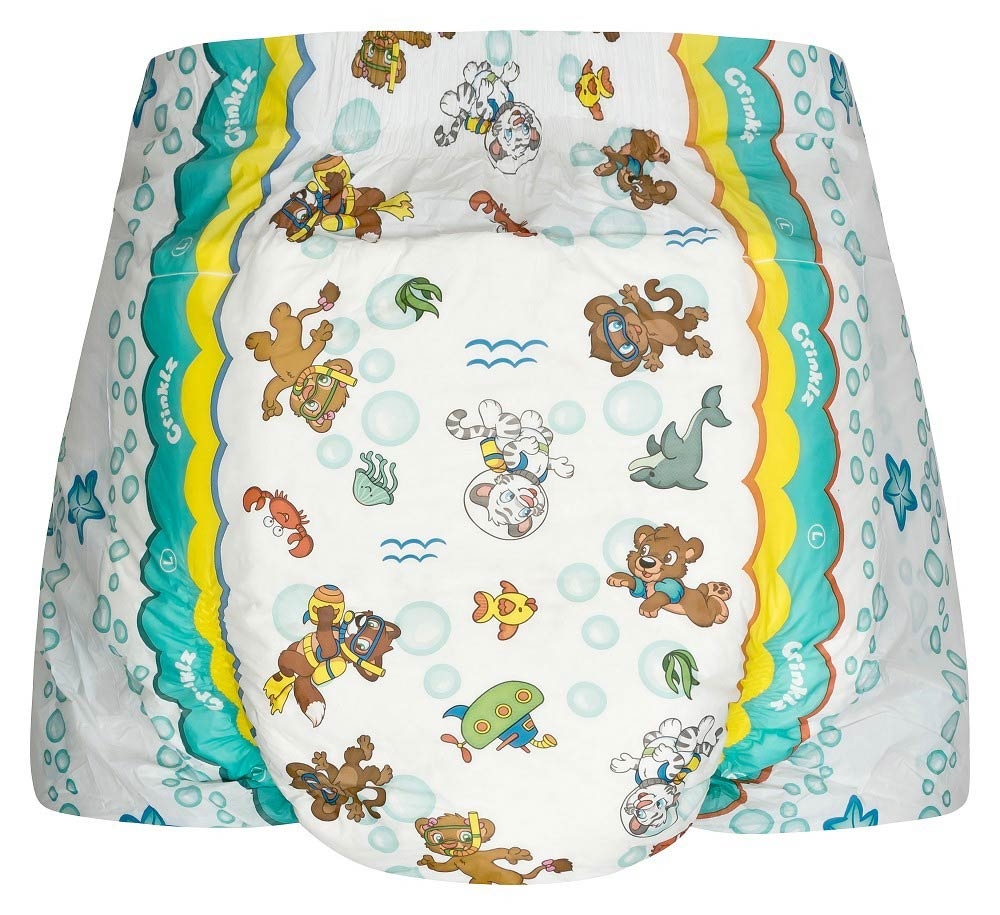 Crinklz "Aquanaut" Windeln mit lustigen Taucher Motiven - Large (L)