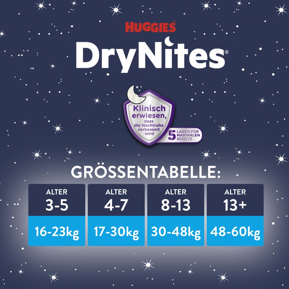 Huggies DryNites® Pyjama Pants für JUNGEN von 8-13 Jahre - 9 Stück Packung