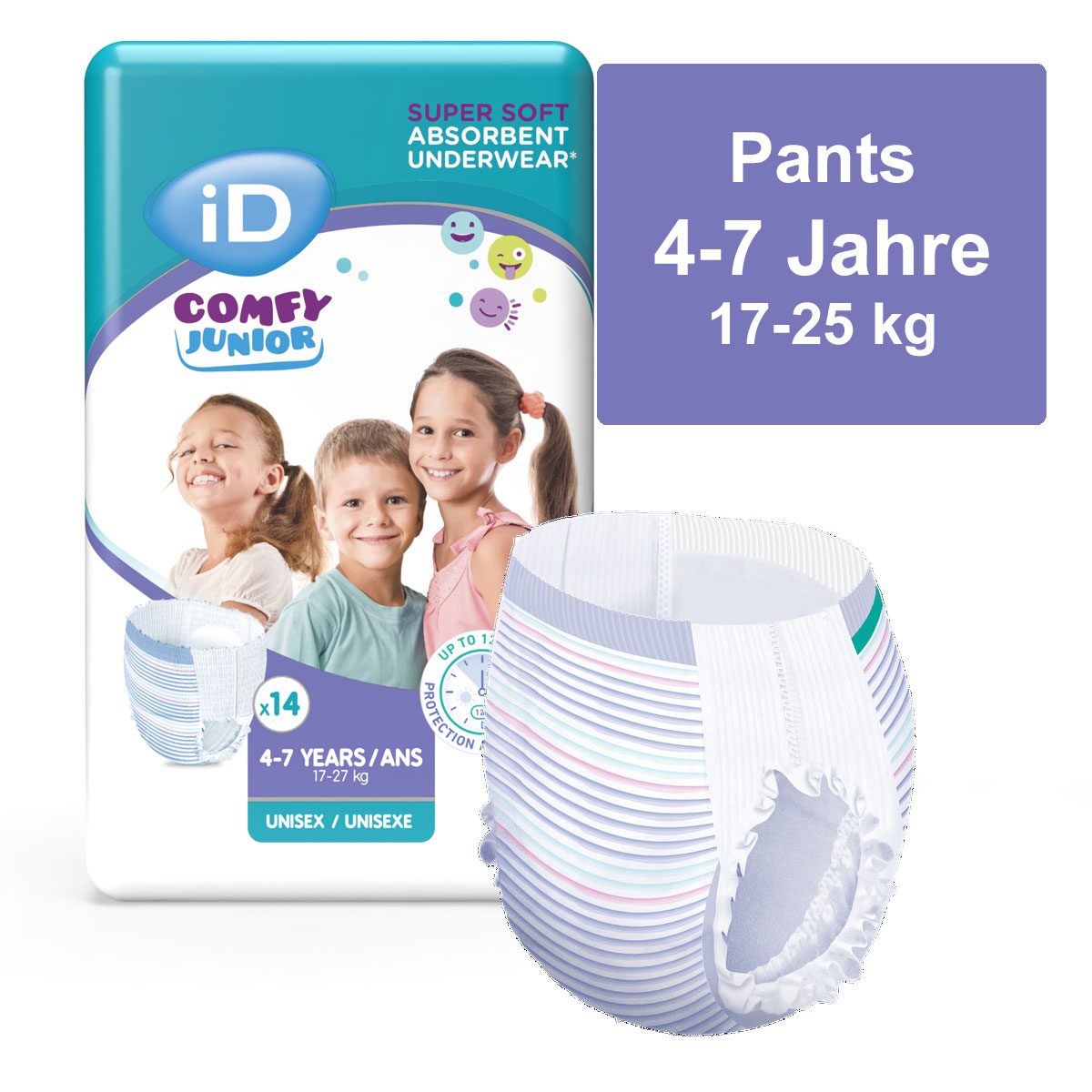iD Comfy Junior Pants - für Kinder von 4-7 Jahren - 14 Stück Pack