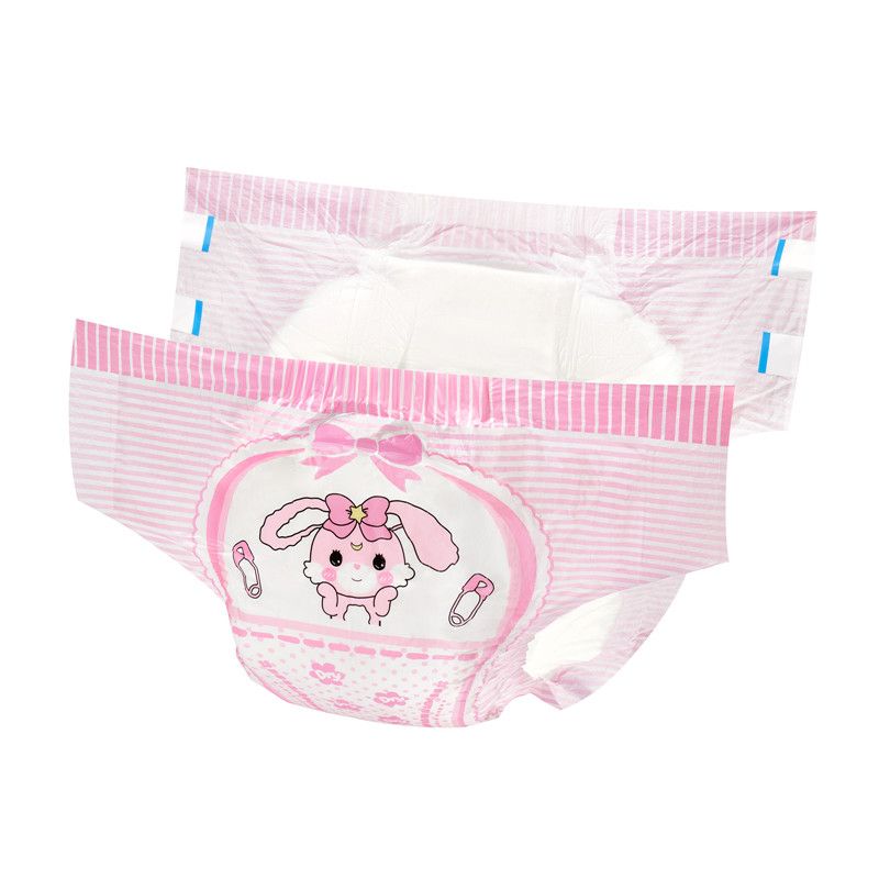 Little for Big - Baby Usagi - rosa Häschen-Windeln für Erwachsene | Medium (M)