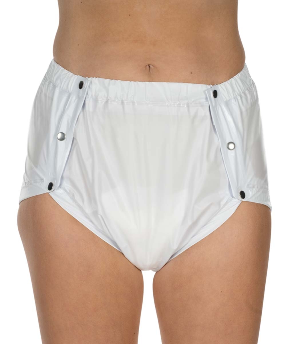 Suprima PVC-Slip - seitlich knöpfbar für Frauen & Männer - No. 1249 weiss M