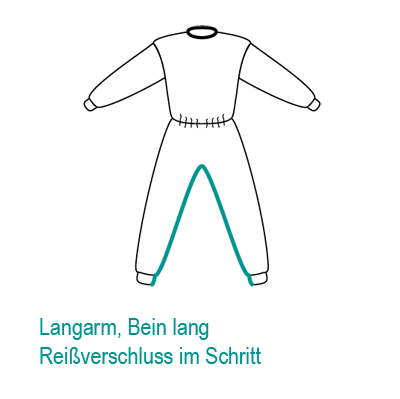 JANUS reißfester Pflegeoverall 7017, lange Ausführung, unisex, mit Beinreißverschluss türkis S