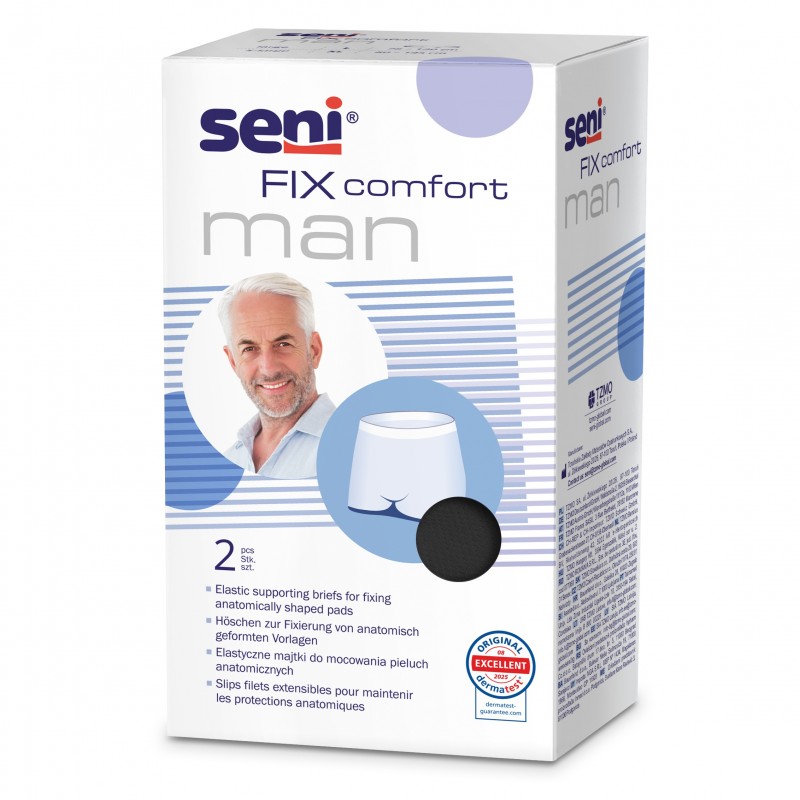 SENI FIX Comfort MAN - Fixierhosen in Schwarz für Männer - 2 Stück Pack