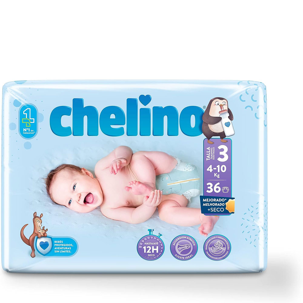 Chelino Design- Windeln (T3) MIDI 4-10kg (6x36) Stück Vorteilspack