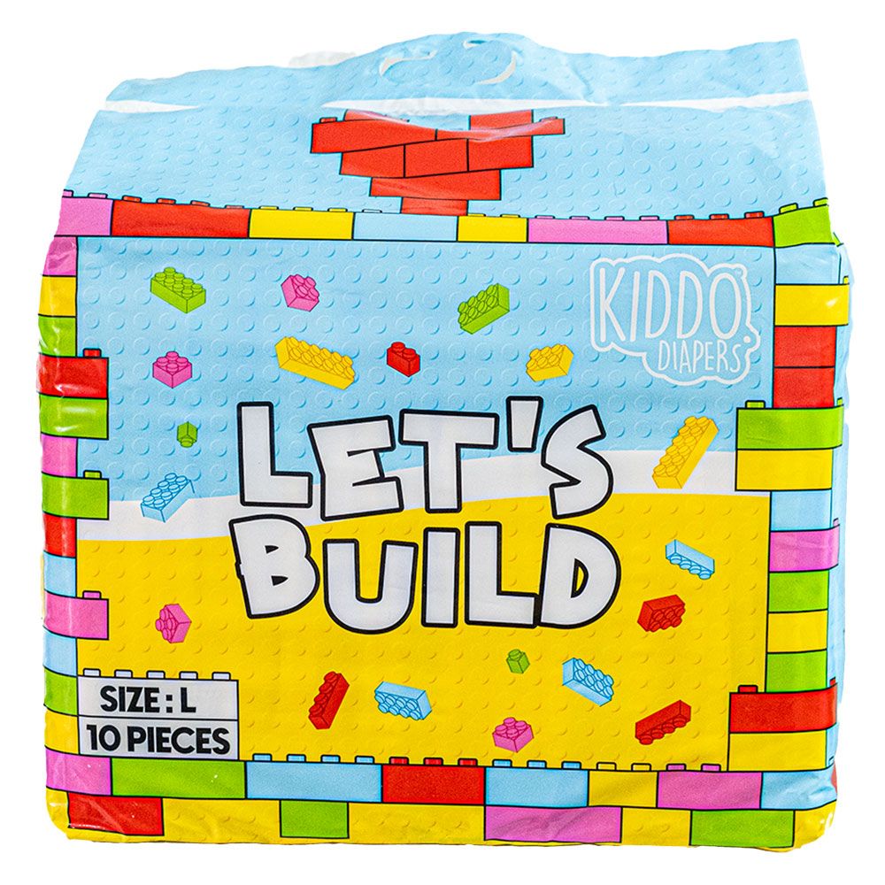 Kiddo Let's Build - bunte Plastikwindeln für Erwachsene - Gr. Large (L)