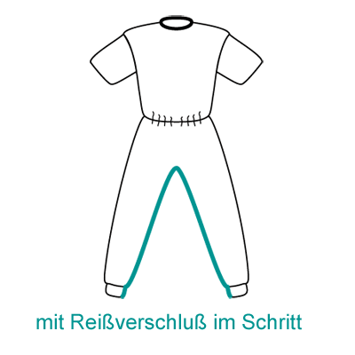 CAREWEAR Pflegeoverall 8015, lange Beine und kurzem Arm, unisex mit Beinreißverschluss M natur