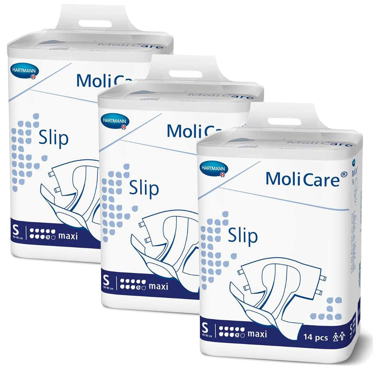 HARTMANN MoliCare® Slip (MAXI 9 Tropfen) SMALL (S) Windel mit Außenfolie - 3x14 Stück